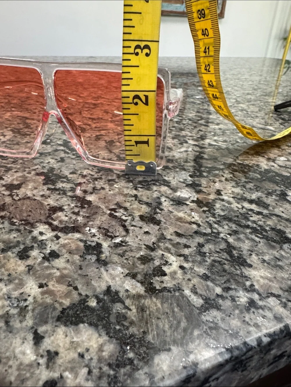 Oversized Transparent Pink Square Sunglasses